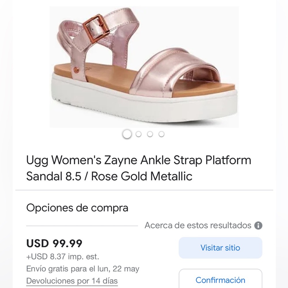 UGG. SANDALS. GOLD. ROSE. ONLY. 48